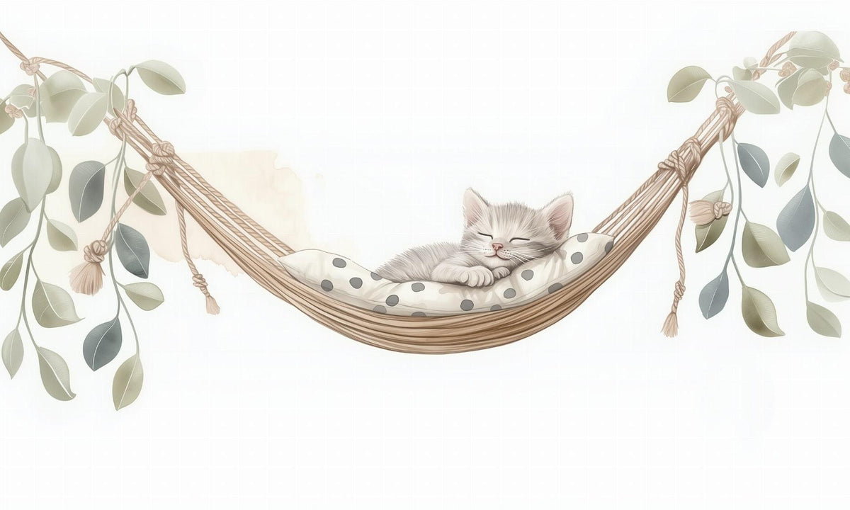 Papier peint chaton élégant chambre enfant