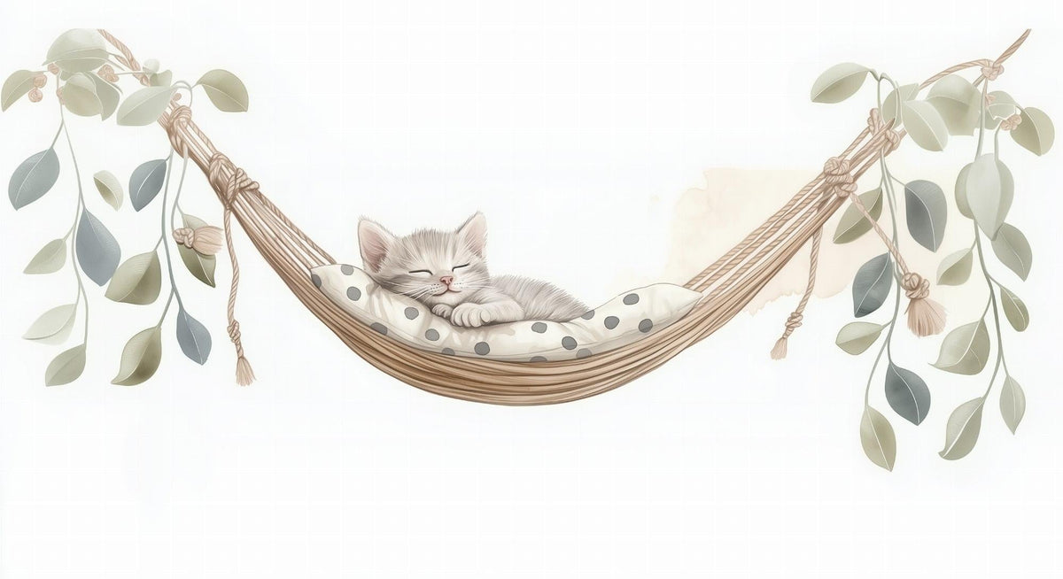 Papier peint chaton élégant chambre enfant
