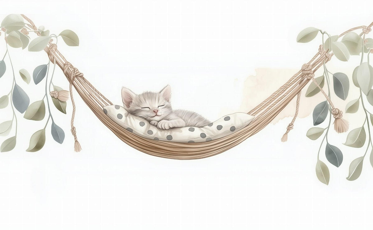 Papier peint chaton élégant chambre enfant