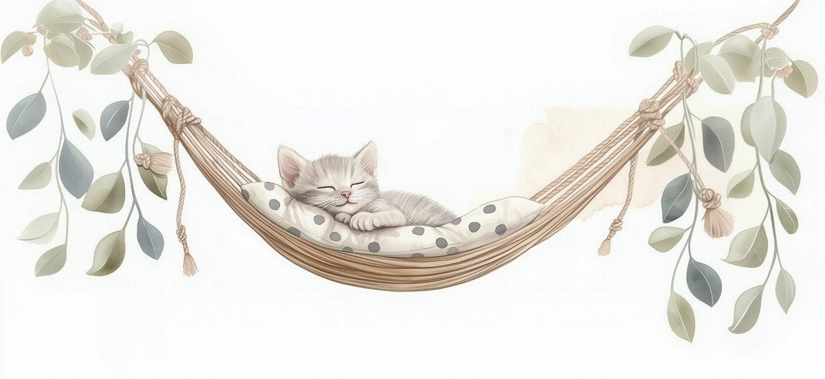 Papier peint chaton élégant chambre enfant