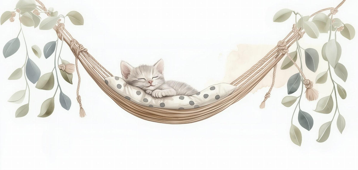 Papier peint chaton élégant chambre enfant