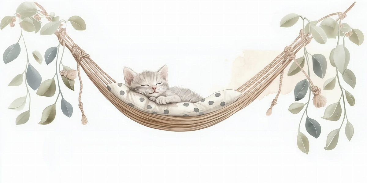 Papier peint chaton élégant chambre enfant