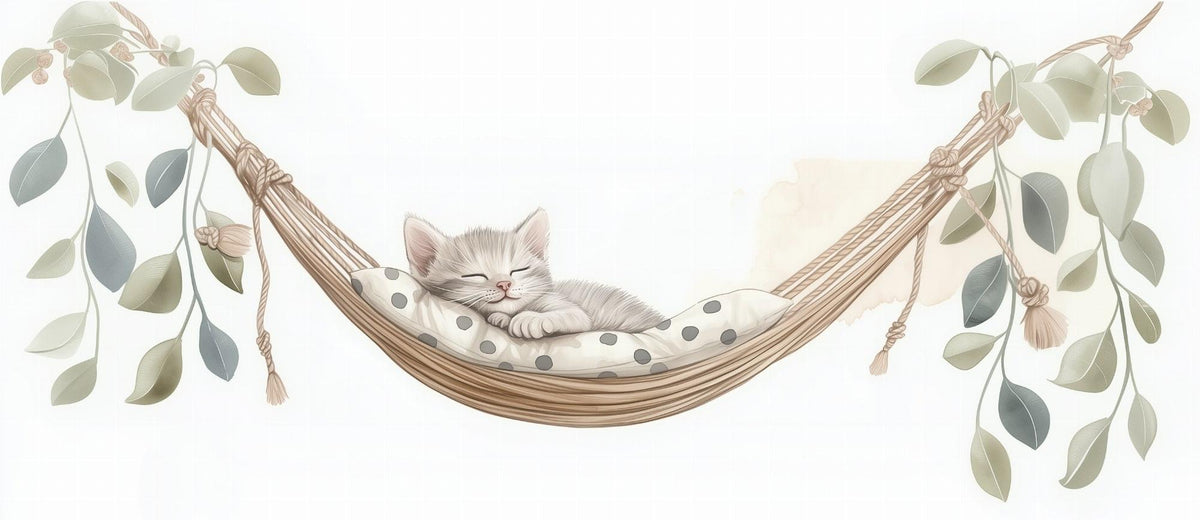 Papier peint chaton élégant chambre enfant