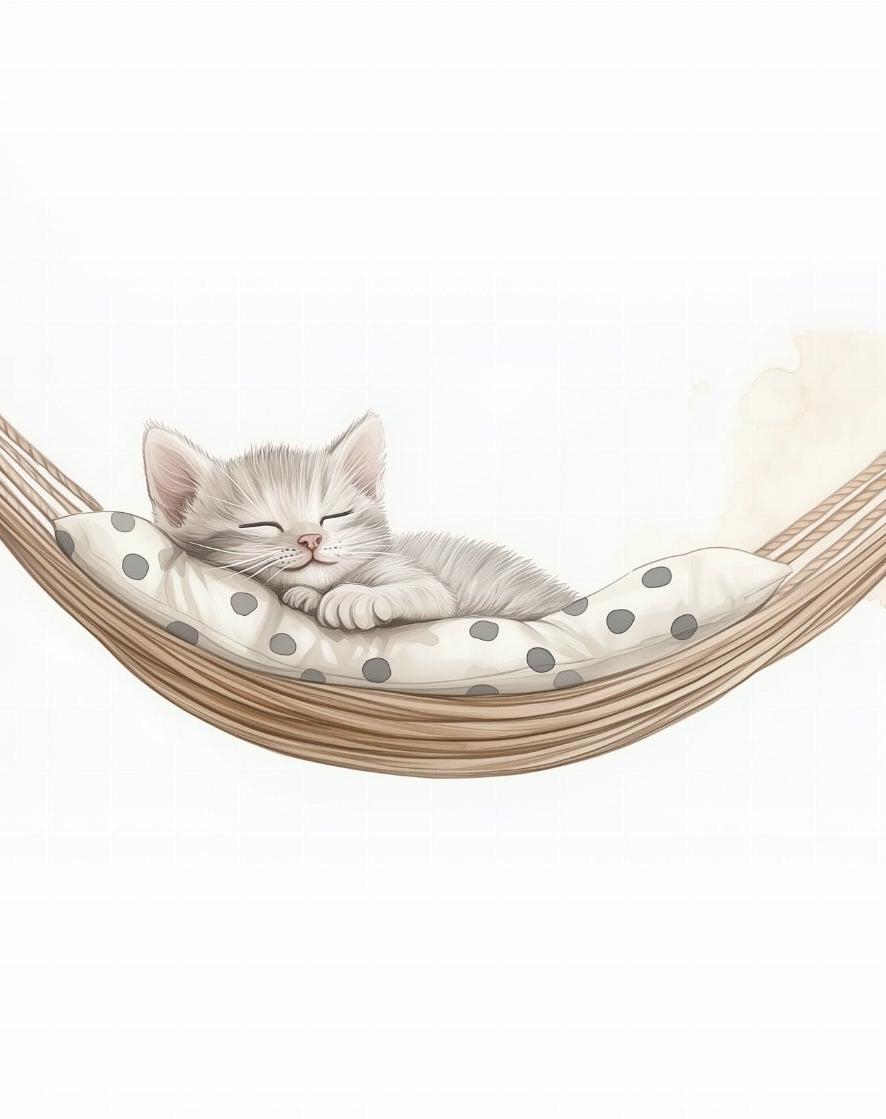 Papier peint chaton élégant chambre enfant