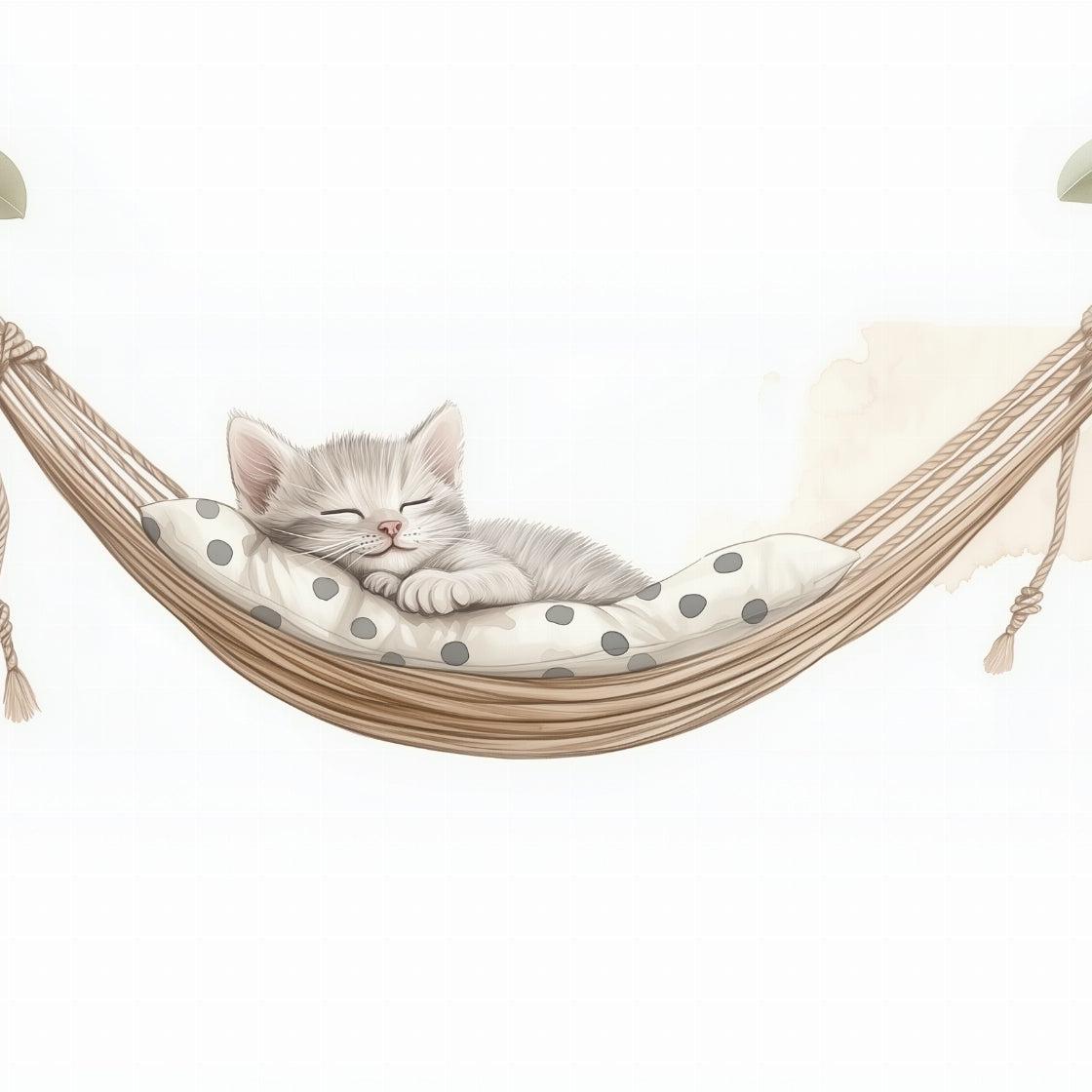 Papier peint chaton élégant chambre enfant