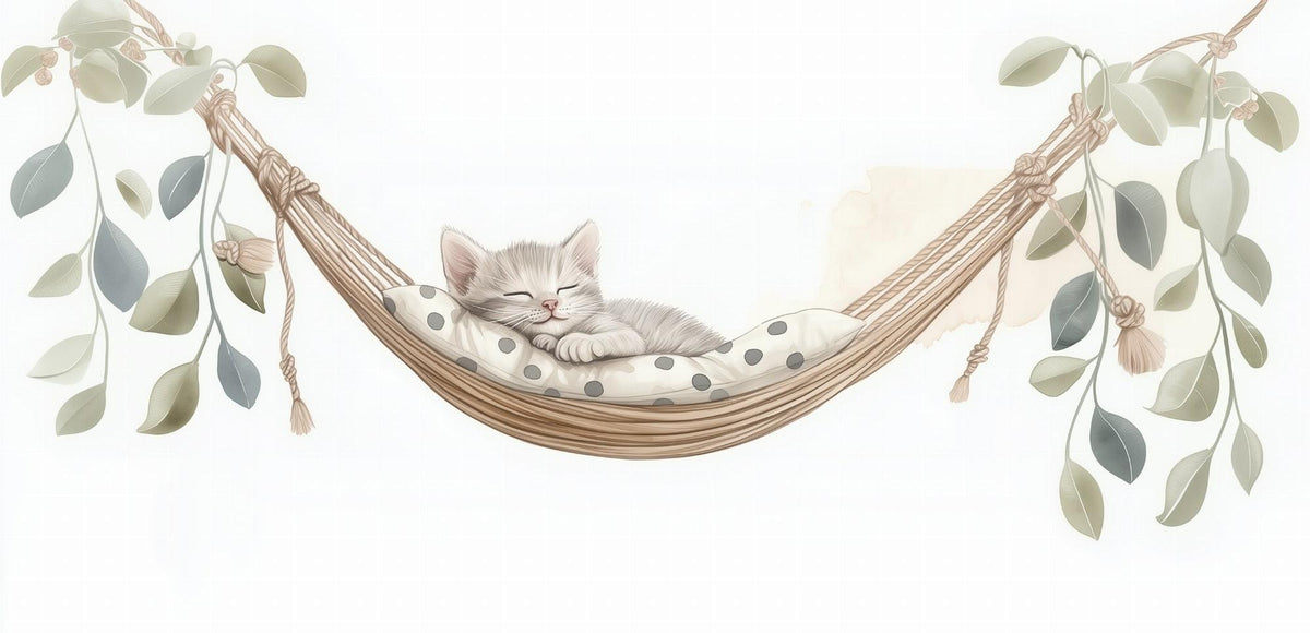 Papier peint chaton élégant chambre enfant
