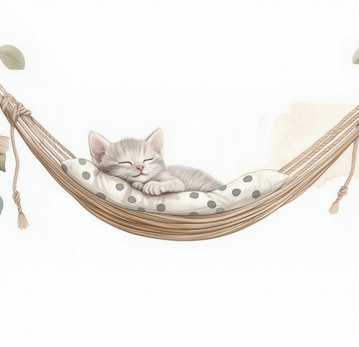 Papier peint chaton élégant chambre enfant