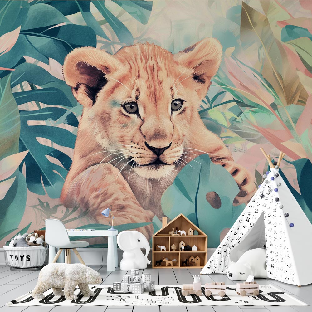 Papier peint lionceau roi de la jungle