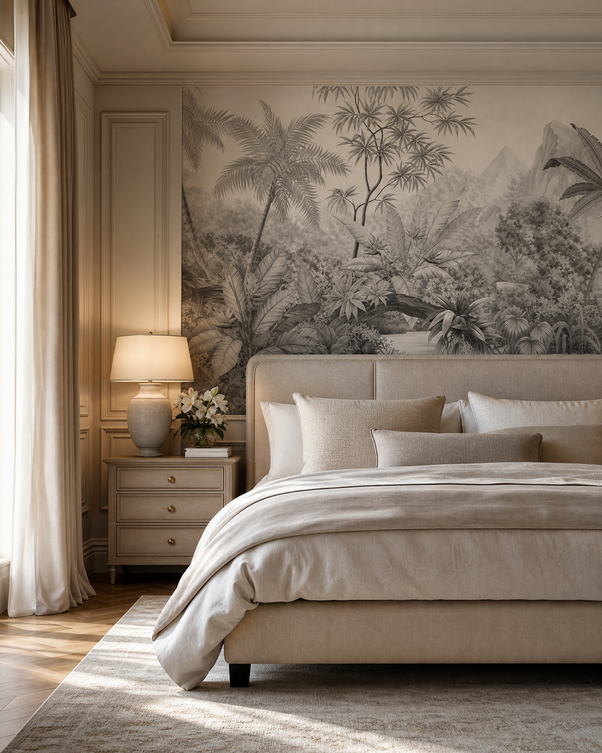 Papier peint jungle noir et blanc – vue 3