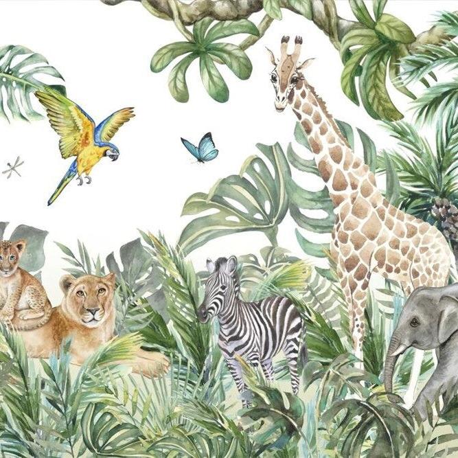 Papier peint jungle enfant faune et flore