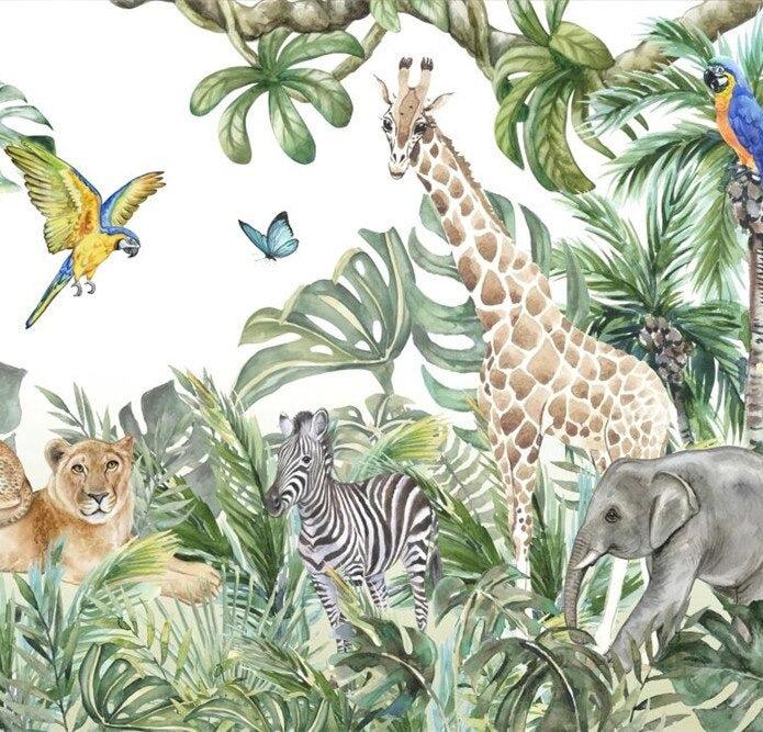 Papier peint jungle enfant faune et flore