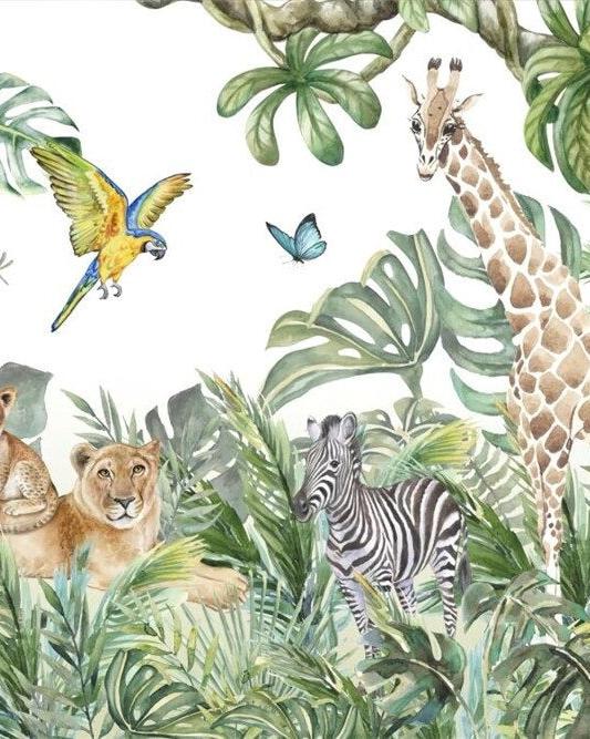 Papier peint jungle enfant faune et flore