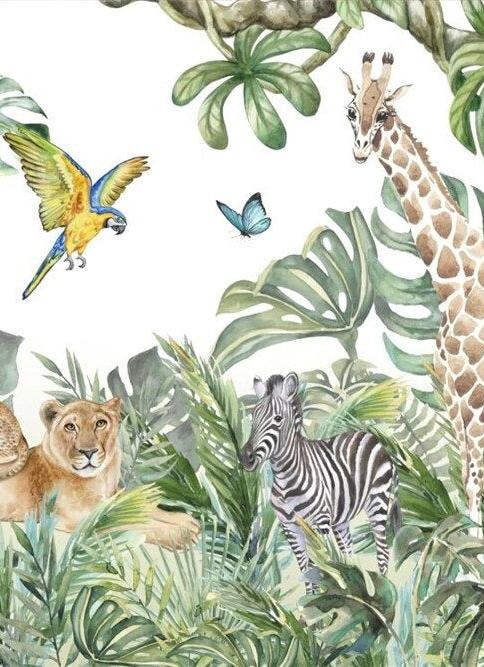 Papier peint jungle enfant faune et flore