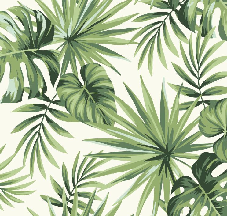 Papier peint feuillage tropical monstera vert
