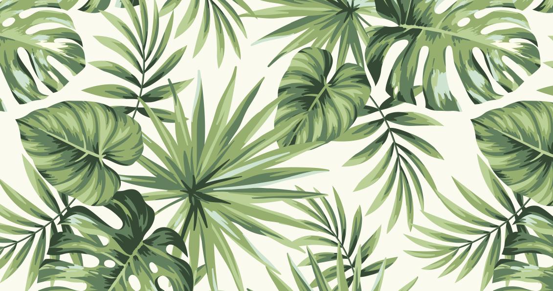 Papier peint feuillage tropical monstera vert