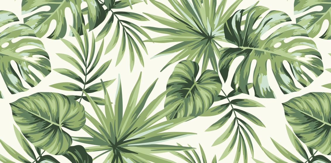 Papier peint feuillage tropical monstera vert