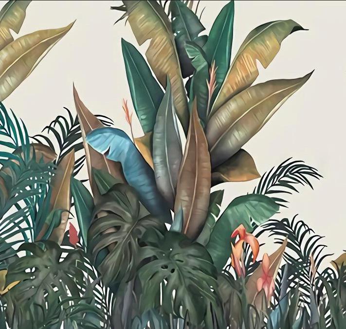 Papier peint tropical végétal