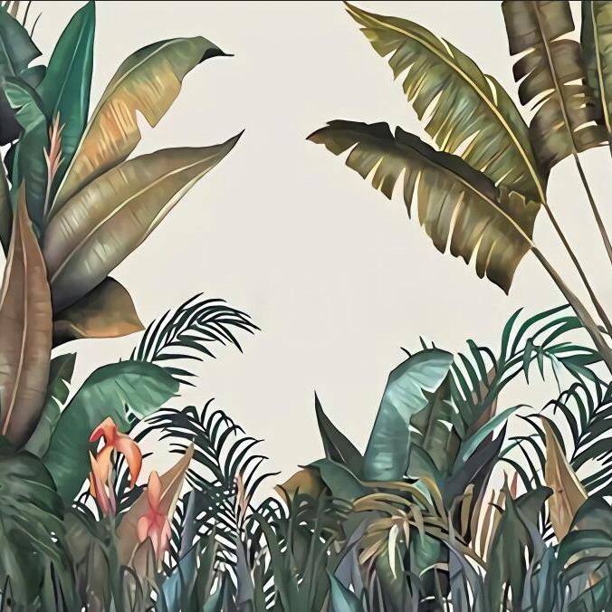 Papier peint tropical végétal