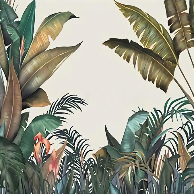 Papier peint tropical végétal