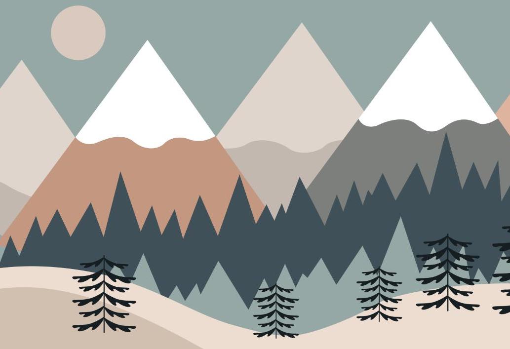 Papier peint chambre bébé montagnes et forêts