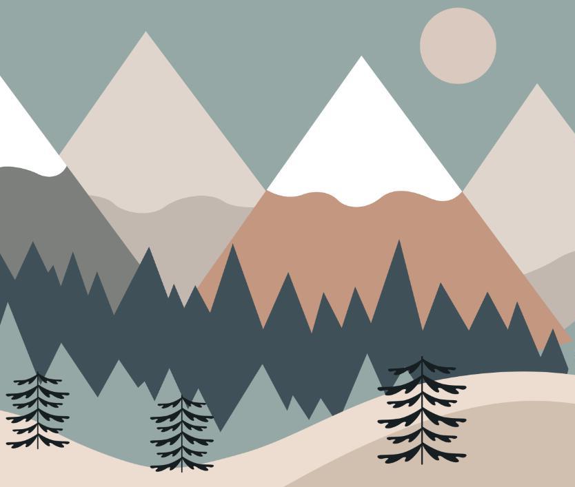 Papier peint chambre bébé montagnes et forêts