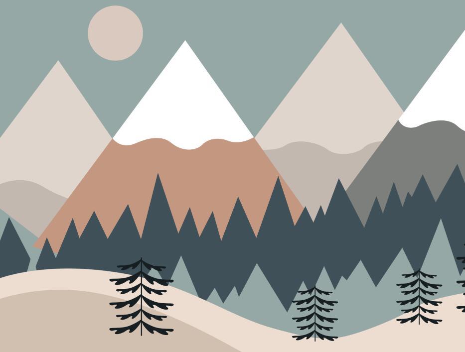 Papier peint chambre bébé montagnes et forêts
