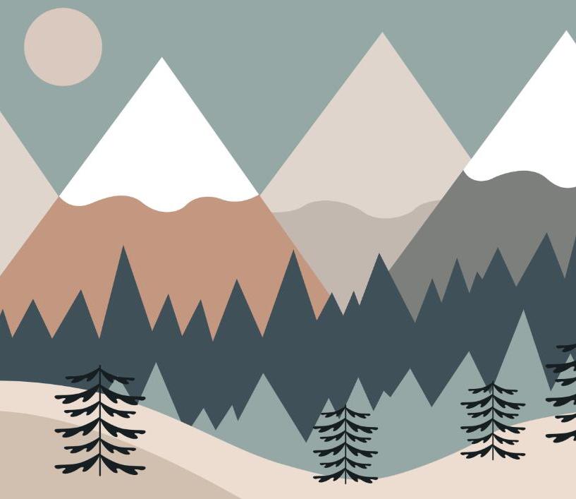 Papier peint chambre bébé montagnes et forêts