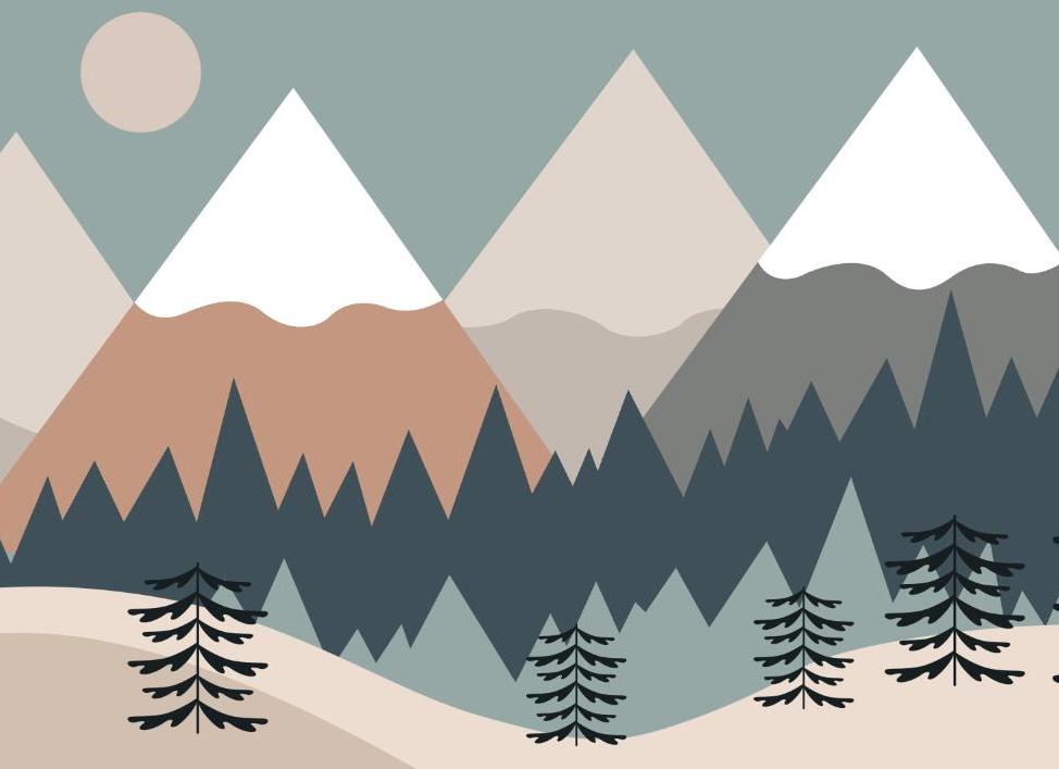 Papier peint chambre bébé montagnes et forêts