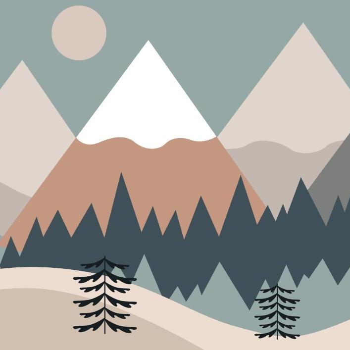 Papier peint chambre bébé montagnes et forêts