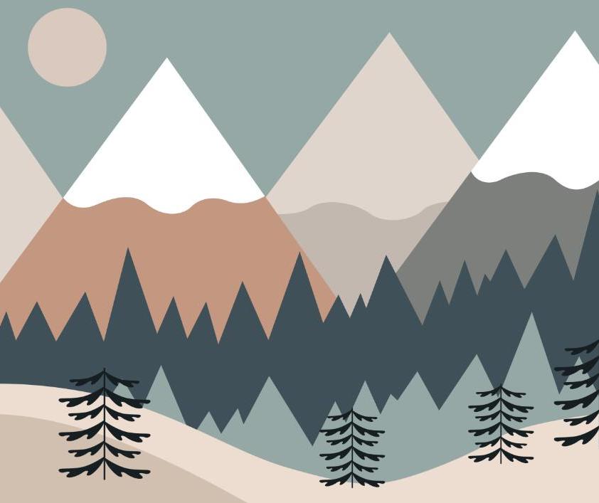 Papier peint chambre bébé montagnes et forêts