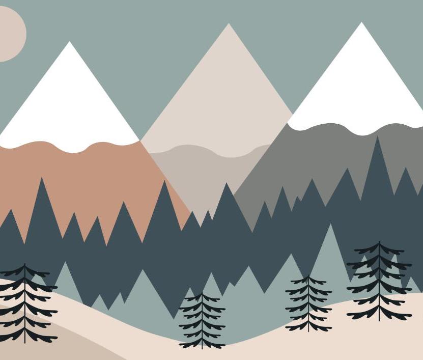 Papier peint chambre bébé montagnes et forêts