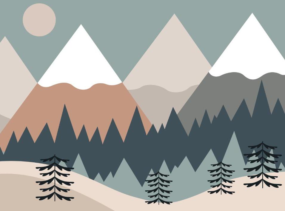 Papier peint chambre bébé montagnes et forêts