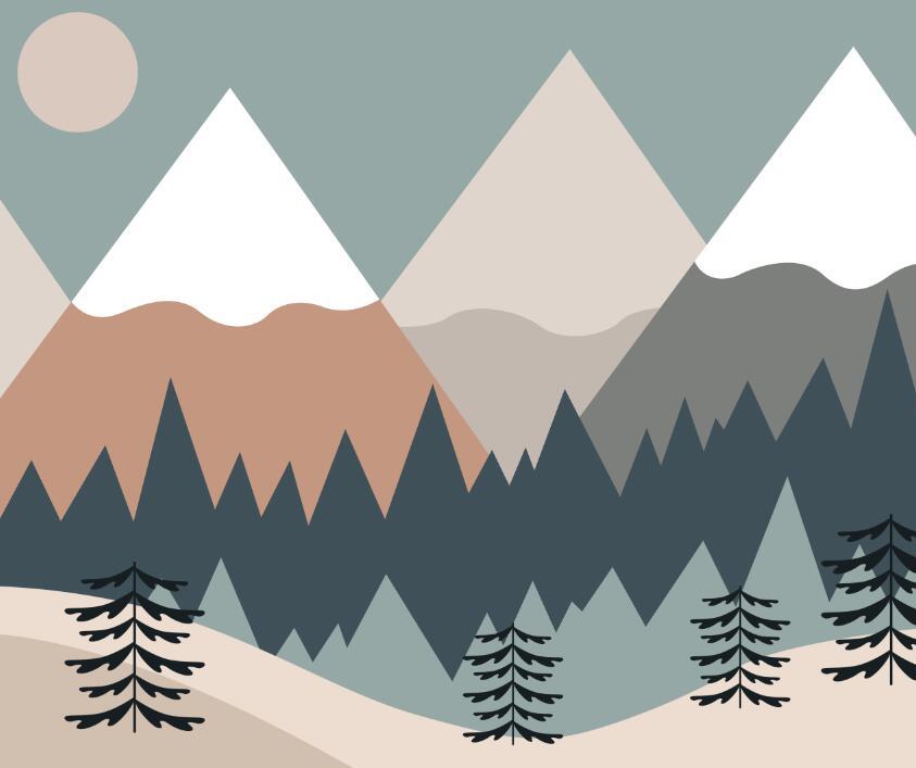 Papier peint chambre bébé montagnes et forêts