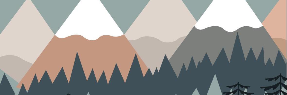 Papier peint chambre bébé montagnes et forêts