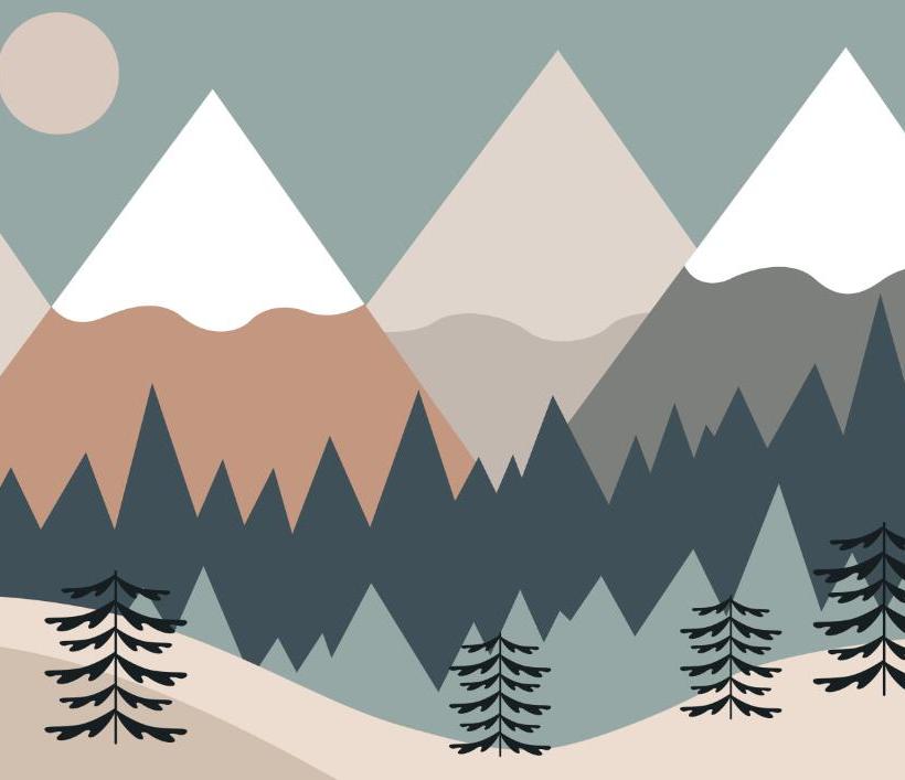 Papier peint chambre bébé montagnes et forêts