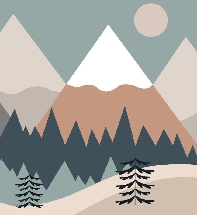 Papier peint chambre bébé montagnes et forêts