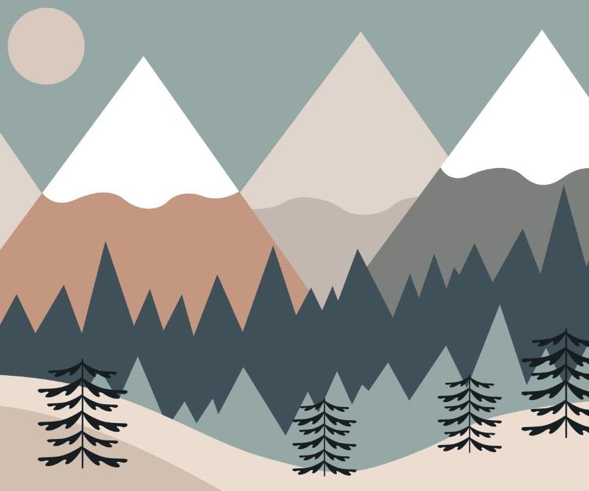 Papier peint chambre bébé montagnes et forêts