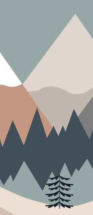 Papier peint chambre bébé montagnes et forêts