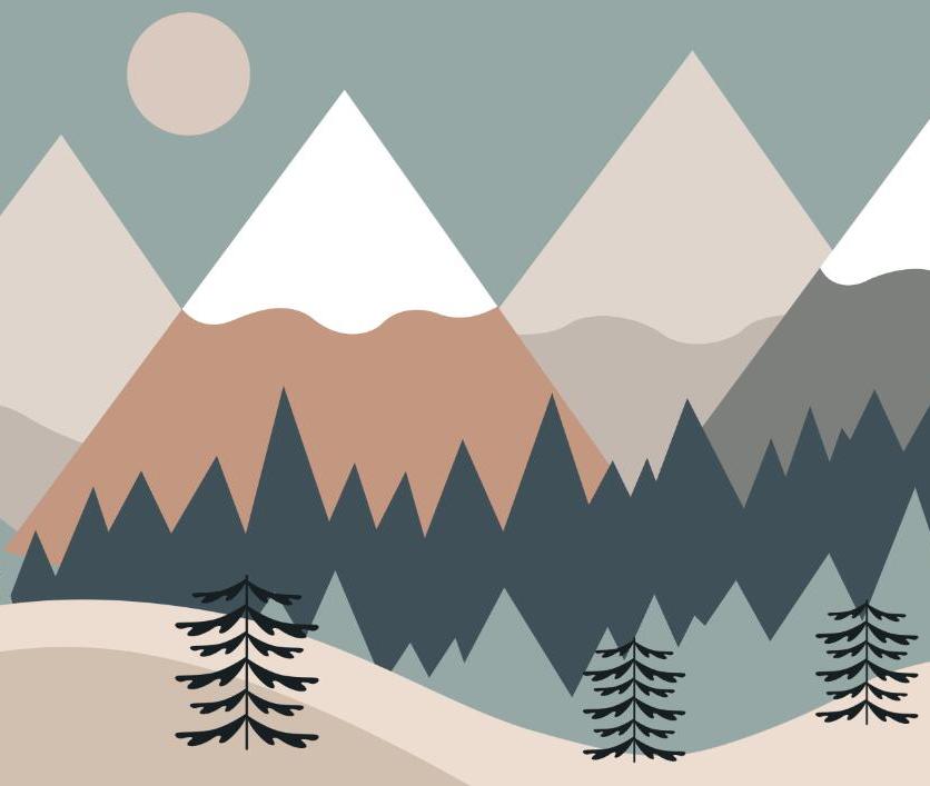 Papier peint chambre bébé montagnes et forêts