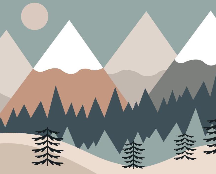 Papier peint chambre bébé montagnes et forêts