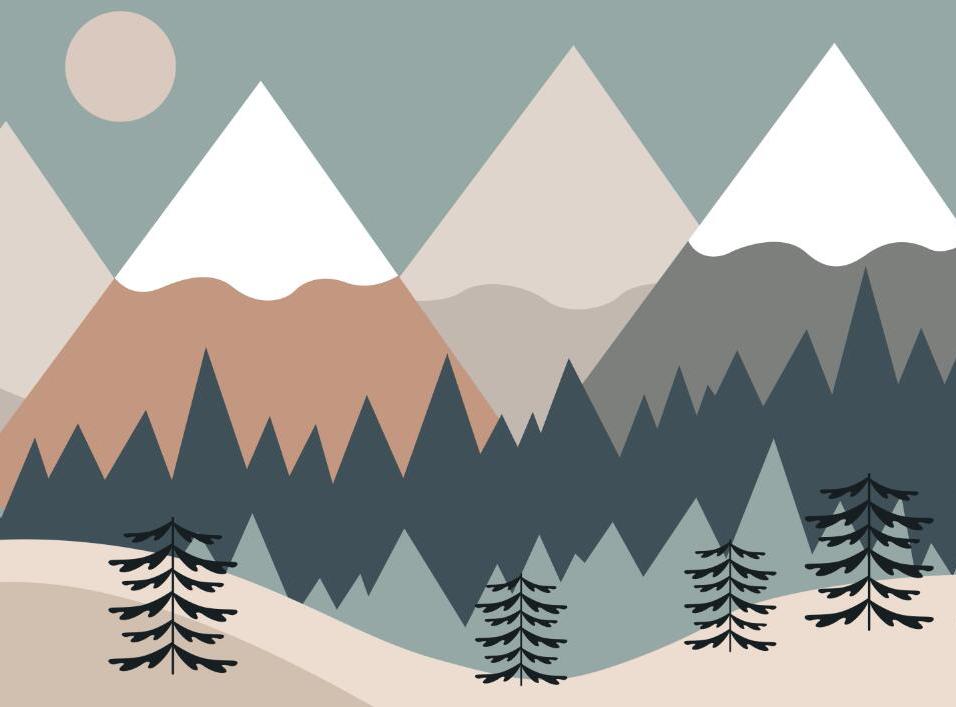 Papier peint chambre bébé montagnes et forêts