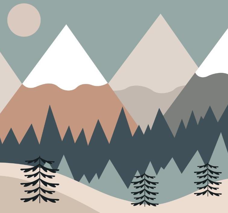Papier peint chambre bébé montagnes et forêts