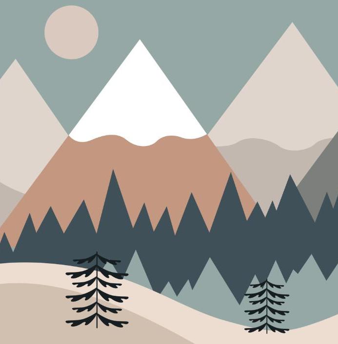Papier peint chambre bébé montagnes et forêts