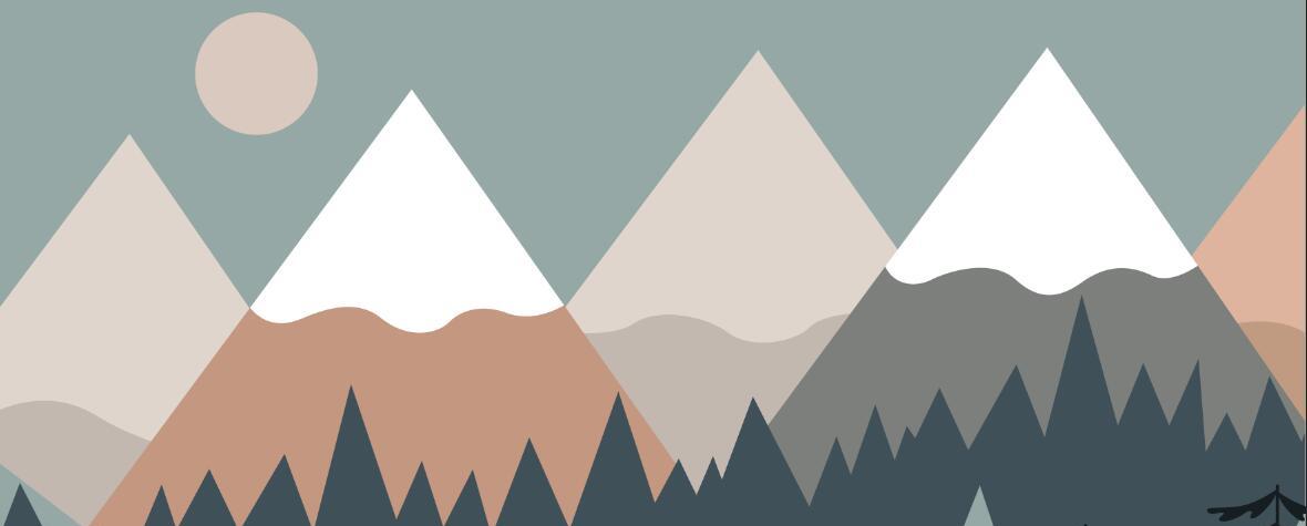 Papier peint chambre bébé montagnes et forêts