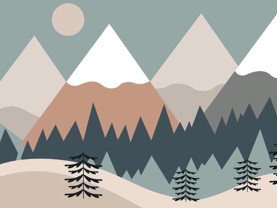 Papier peint chambre bébé montagnes et forêts