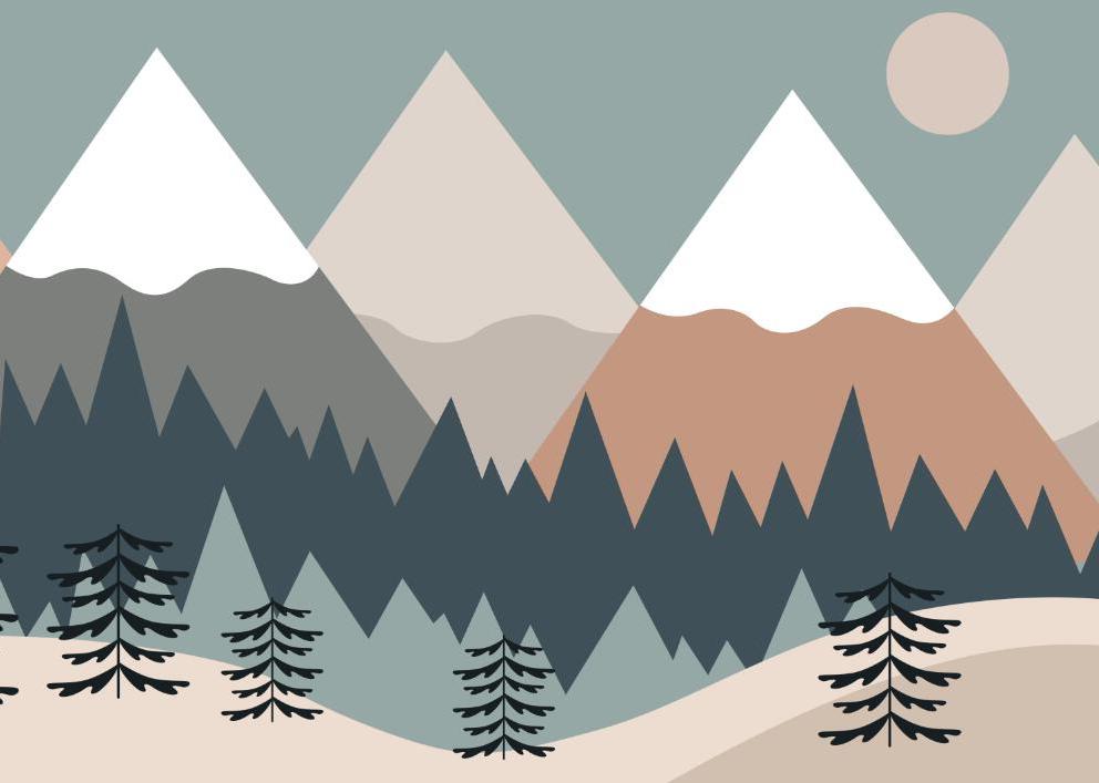 Papier peint chambre bébé montagnes et forêts