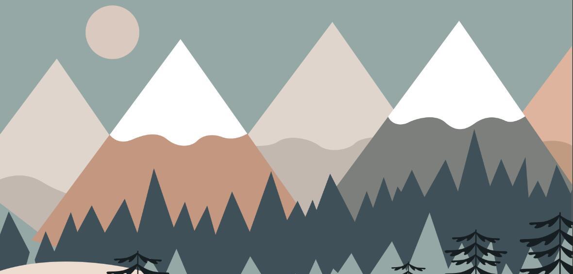 Papier peint chambre bébé montagnes et forêts
