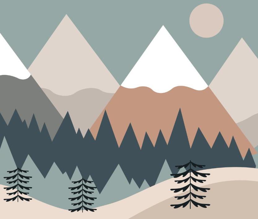 Papier peint chambre bébé montagnes et forêts