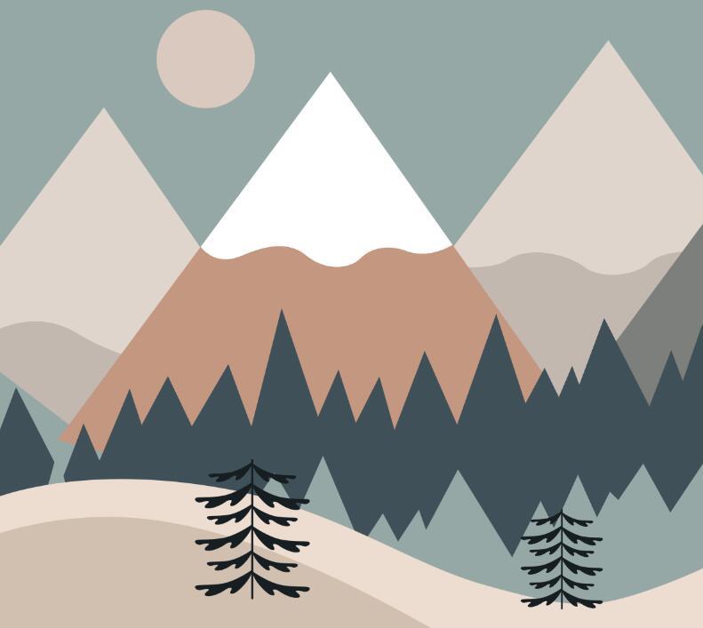 Papier peint chambre bébé montagnes et forêts