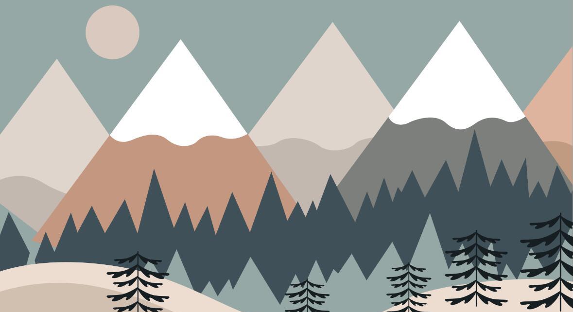 Papier peint chambre bébé montagnes et forêts